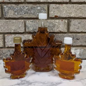 Pure Ohio Maple Syrup - Glass Maple Leaf (various sizes)